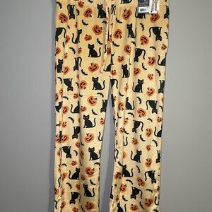 Halloween Cat and Pumpkin Adult Pajama Pants XXL BNWT